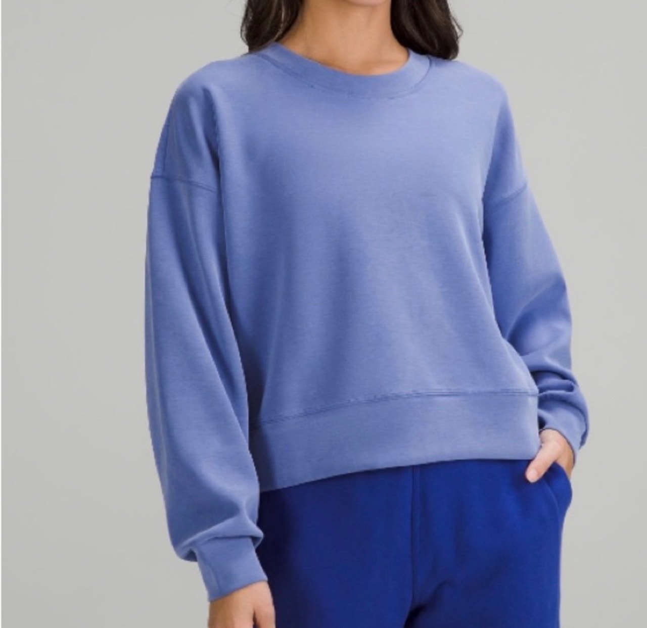 Lululemon Perfectly Oversized Cropped Crew Softstreme Wild Indigo Blue Size 10